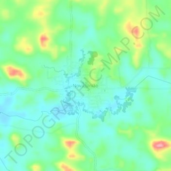 Топографическая карта Nova União, высота, рельеф