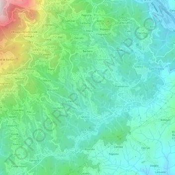 Топографическая карта Cereie, высота, рельеф
