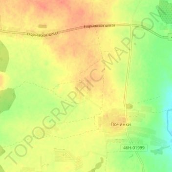 Топографическая карта Крехтино, высота, рельеф