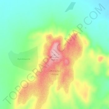 Топографическая карта Жосалы, высота, рельеф