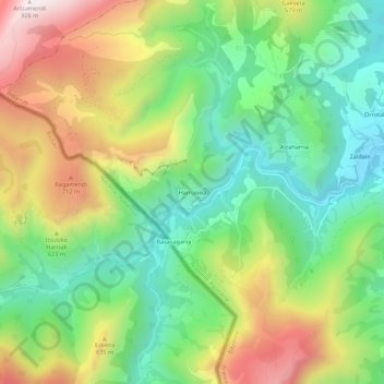 Топографическая карта Harruixea, высота, рельеф