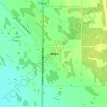 Топографическая карта Lundar, высота, рельеф