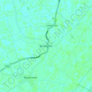 Топографическая карта Benington, высота, рельеф