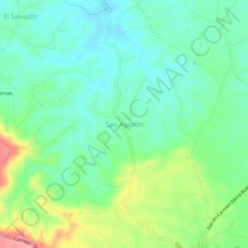 Топографическая карта San Agustin, высота, рельеф