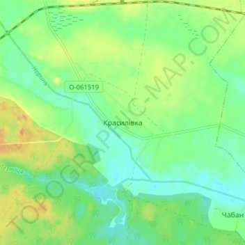 Топографическая карта Красиловка, высота, рельеф