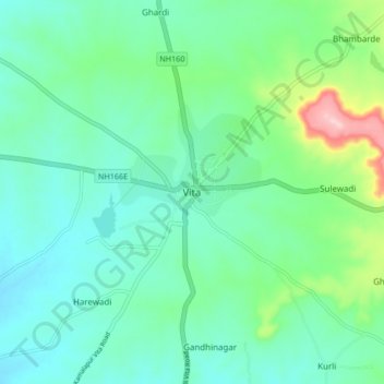 Топографическая карта Vita, высота, рельеф