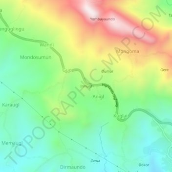 Топографическая карта Irmugl, высота, рельеф
