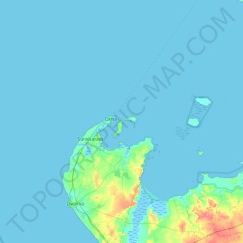 Топографическая карта Bet Dwarka, высота, рельеф