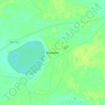 Топографическая карта Валуевка, высота, рельеф