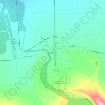 Топографическая карта Joseph, высота, рельеф