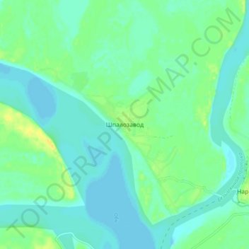 Топографическая карта Шпалозавод, высота, рельеф