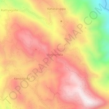 Топографическая карта Muthumala, высота, рельеф