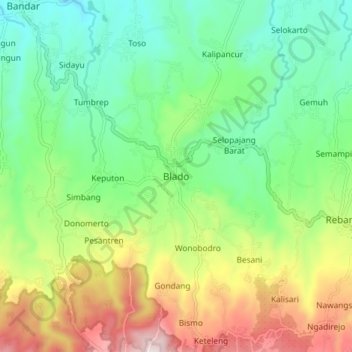 Топографическая карта Blado, высота, рельеф