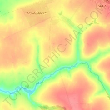 Топографическая карта Молчановка, высота, рельеф