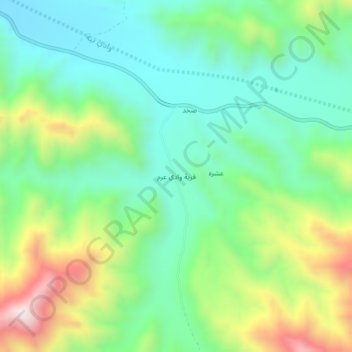Топографическая карта قرية وادي عرم, высота, рельеф