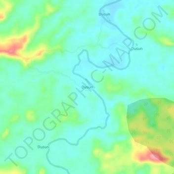 Топографическая карта Dusun, высота, рельеф