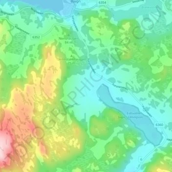 Топографическая карта Skavdalen, высота, рельеф