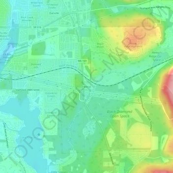 Топографическая карта Henrys, высота, рельеф