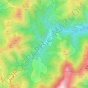 Топографическая карта Aritzakun, высота, рельеф