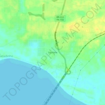 Топографическая карта São Félix, высота, рельеф