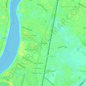 Топографическая карта Store Bazar, высота, рельеф