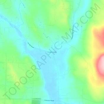 Топографическая карта Forest Glade, высота, рельеф