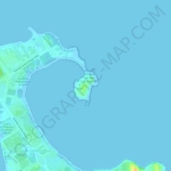 Топографическая карта Ilha do Catalão, высота, рельеф