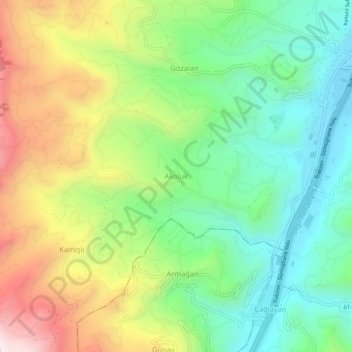 Топографическая карта Akoluk, высота, рельеф