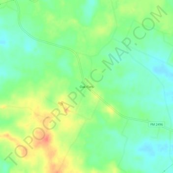 Топографическая карта Oak Flats, высота, рельеф