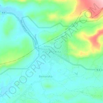 Топографическая карта Andranofasika, высота, рельеф