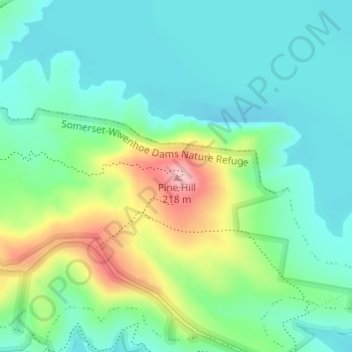 Топографическая карта Pine Hill, высота, рельеф