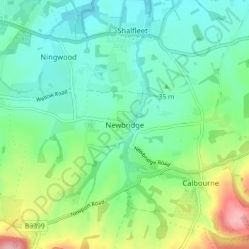 Топографическая карта Newbridge, высота, рельеф