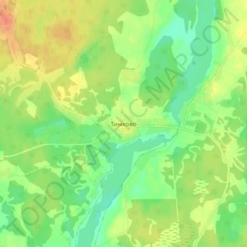 Топографическая карта Тимково, высота, рельеф