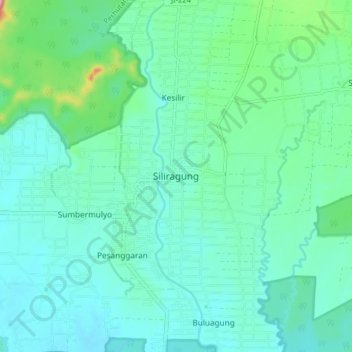 Топографическая карта Siliragung, высота, рельеф