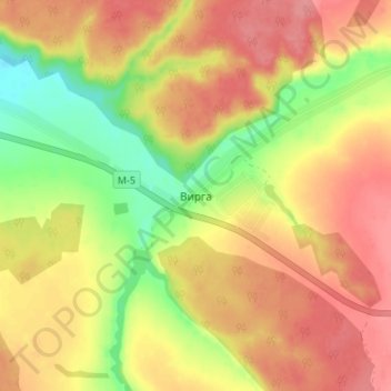 Топографическая карта Вирга, высота, рельеф