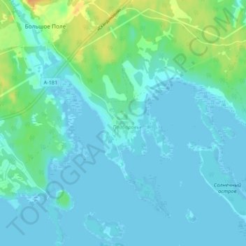 Топографическая карта Подборовье, высота, рельеф