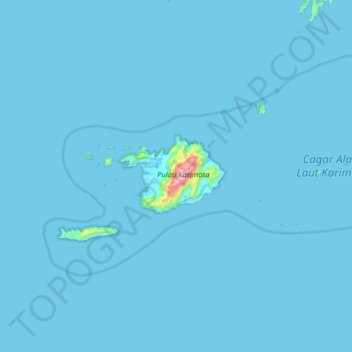 Топографическая карта Karimata Island, высота, рельеф