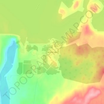 Топографическая карта Светлогорск, высота, рельеф