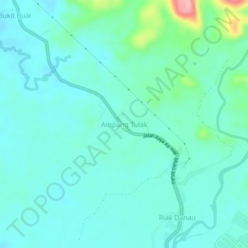 Топографическая карта Ampang Tulak, высота, рельеф
