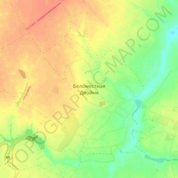 Топографическая карта Беломестная Двойня, высота, рельеф