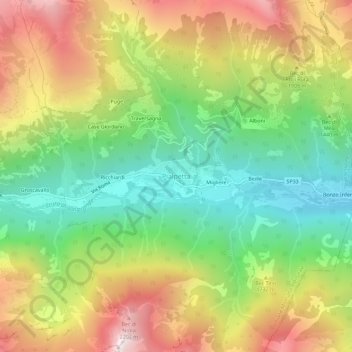 Топографическая карта Pialpetta, высота, рельеф