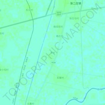 Топографическая карта 平村, высота, рельеф
