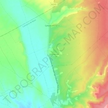 Топографическая карта La Colonia, высота, рельеф