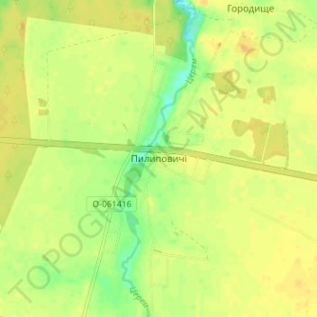 Топографическая карта Пилиповичи, высота, рельеф