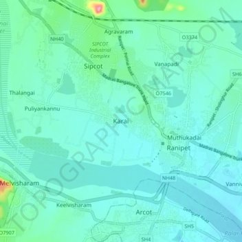 Топографическая карта Karai, высота, рельеф