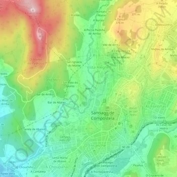 Топографическая карта Asén, высота, рельеф