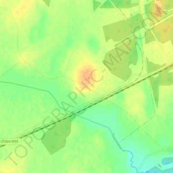Топографическая карта Кичино, высота, рельеф