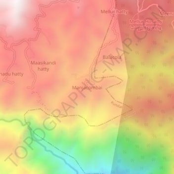 Топографическая карта Manjacombai, высота, рельеф