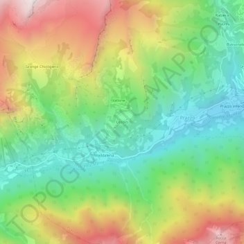 Топографическая карта Ussolo, высота, рельеф