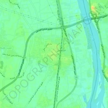 Топографическая карта El Badrashein, высота, рельеф